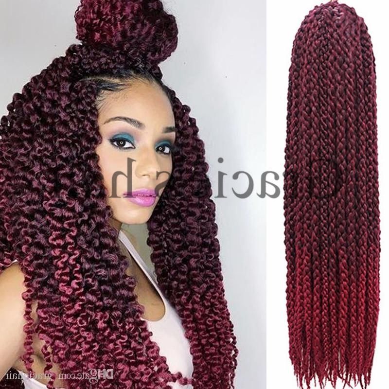 2018 3D Cubic Twist Crochet Braids Synthetic Hair Extensions 12Roots With Most Current Braided Hairstyles With Fake Hair (View 10 of 15)