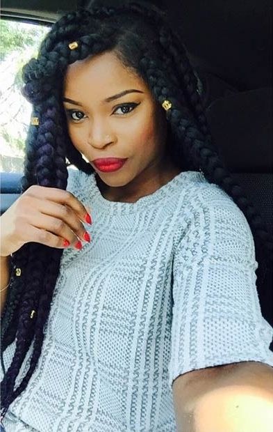 21 Best Jumbo Box Braids Hairstyles | Stayglam With Regard To Current Super Long Dark Braids With Cuffs (View 11 of 15)