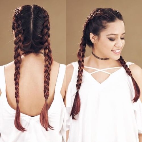 21 Indian Hairstyles Perfectly Suited For Round Faces – Good Blog Post With Latest Pigtails Braided Hairstyles (Photo 11 of 15)