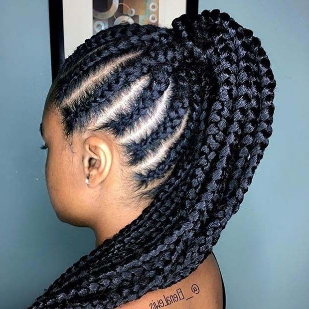 23 Summer Protective Styles For Black Women | Natural Styles Pertaining To Latest Cornrows Ponytail Hairstyles (View 11 of 15)