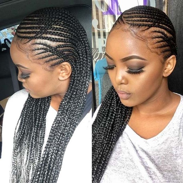 25 Best Black Braided Hairstyles To Copy In 2018 | Page 2 Of 2 For Newest Thin Cornrows Hairstyles (View 14 of 15)