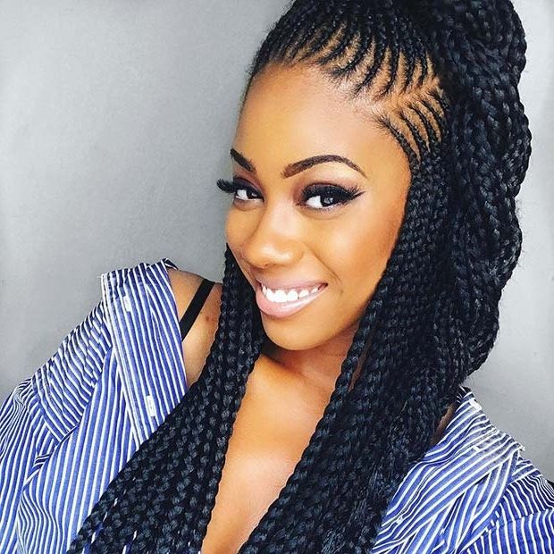 25 Best Ways To Rock Feed In Braids This Season | Page 2 Of 2 | Stayglam Throughout Most Current Half Up Half Down Cornrows Hairstyles (Photo 1 of 15)