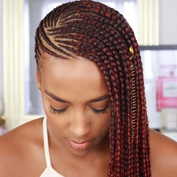25 Best Ways To Rock Feed In Braids This Season | Stayglam Pertaining To Current Cornrows One Side Hairstyles (View 15 of 15)