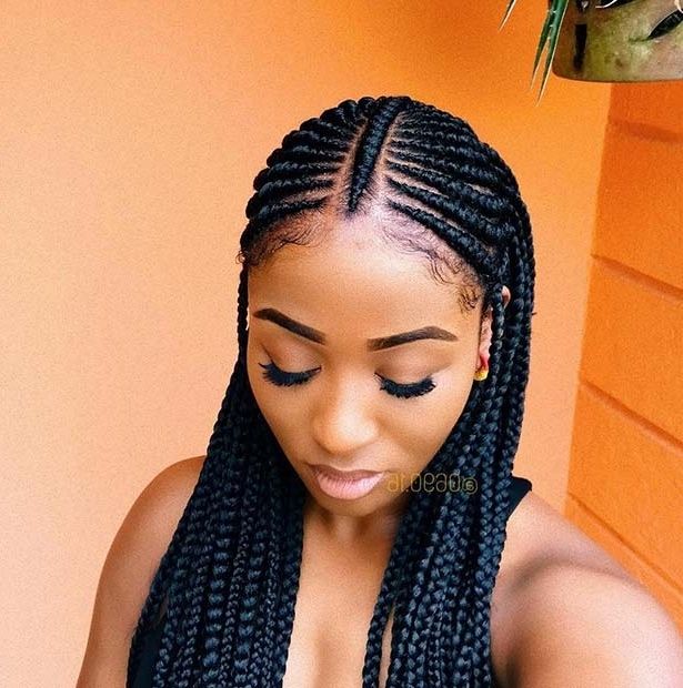 25 Hot Fulani Braids To Copy This Summer | Stayglam Pertaining To Most Recently Simple Center Part Fulani Braids With A Forehead Bead (Photo 1 of 15)