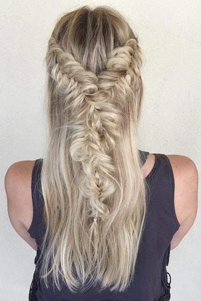26 Stunning Half Up, Half Down Hairstyles | Stayglam Pertaining To Most Up To Date Messy Loosely Braided Side Downdo (Photo 13 of 15)