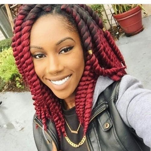 27 Epic Blonde, Red & Burgundy Box Braids To Try – Hairstylecamp With Most Recent Thin Black Box Braids With Burgundy Highlights (View 3 of 15)