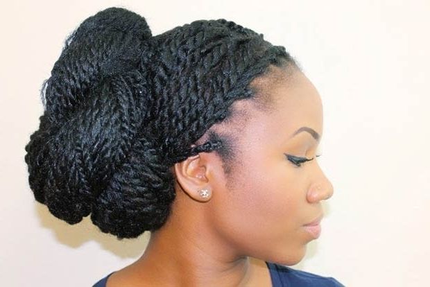29 Senegalese Twist Hairstyles For Black Women | Stayglam Throughout Most Popular Mixed Braid Updo For Black Hair (View 11 of 15)