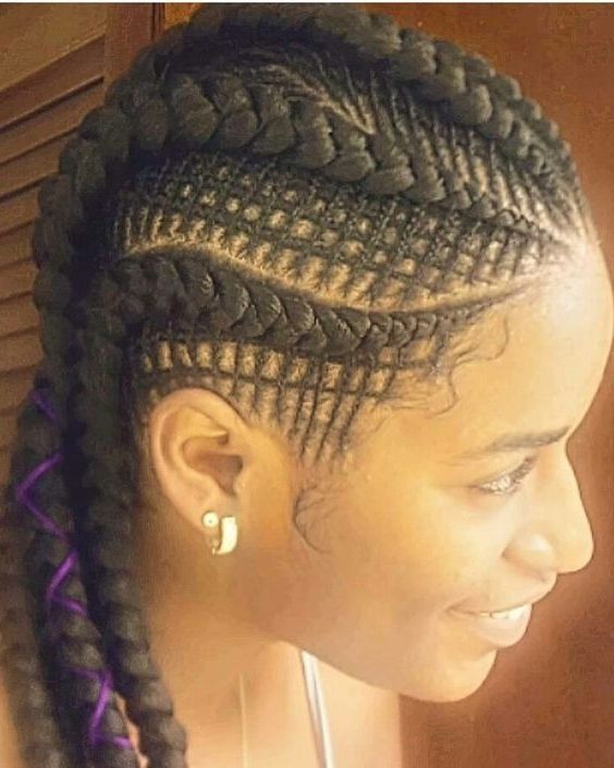 30 Beautiful Fishbone Braid Hairstyles For Black Women For Most Current Mohawk With Criss Crossed Braids (View 7 of 15)