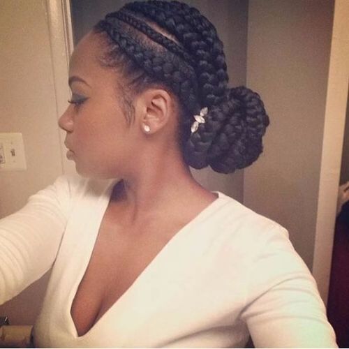 30 Cool Ghana Braids To Inspire You My New Hairstyles Simple Of Big For Most Current Ghana Braids Bun Hairstyles (Photo 13 of 15)