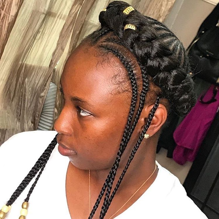 30 Gorgeous Ghana Braids For An All Black Style – Page 5 Of 6 For Most Recently Thick Halo Braid Hairstyles (View 5 of 15)