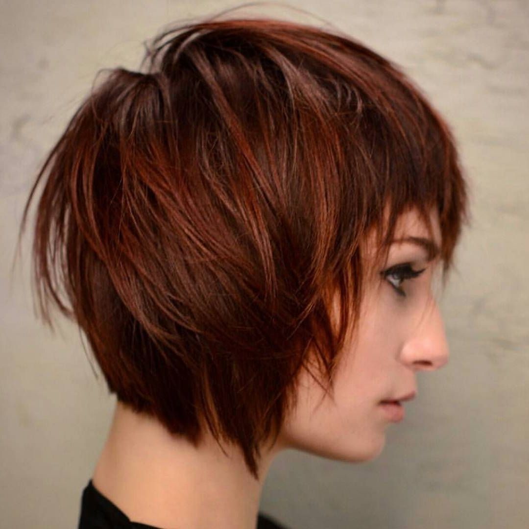 30 Trendy Short Hairstyles For Thick Hair – Women Short Hair Cuts Inside Most Recent Reddish Brown Layered Pixie Bob Haircuts (Photo 5 of 15)