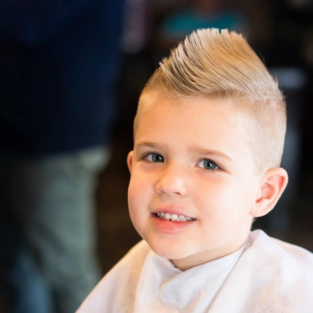 31 Cute Boys Haircuts 2018: Fades, Pomps, Lines & More Inside Best And Newest Spiked Blonde Mohawk Haircuts (Photo 14 of 15)