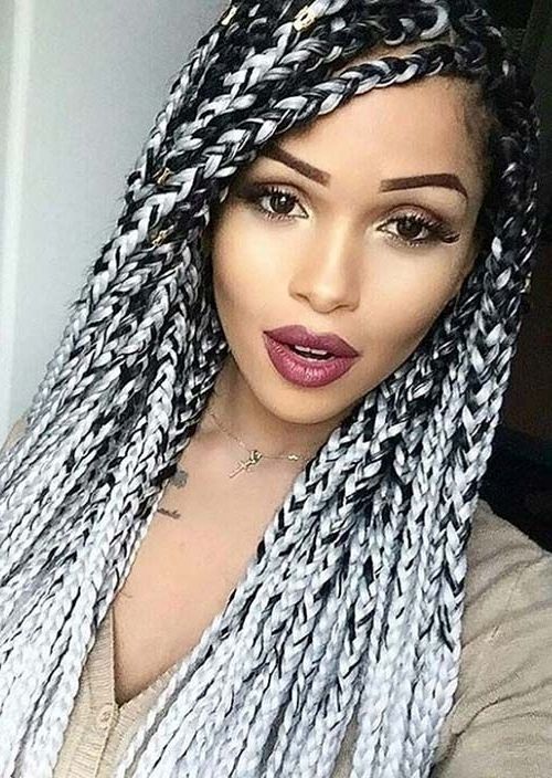 35 Awesome Box Braids Hairstyles You Simply Must Try | Hairstyles In 2018 Cornrows Hairstyles With White Color (View 4 of 15)