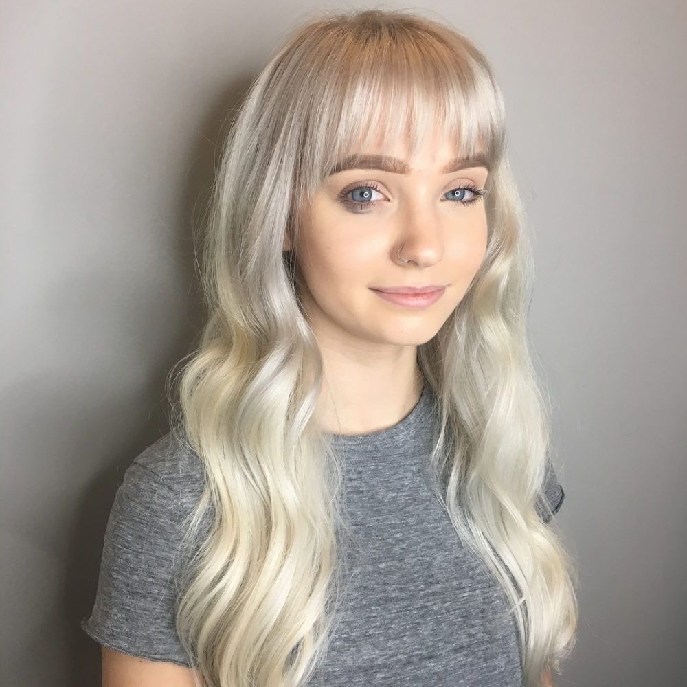 35 Best Long Hair With Bangs For Women In 2018 Throughout Latest Cropped Tousled Waves And Side Bangs (Photo 11 of 15)