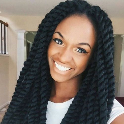 40 Big Box Braids Styles | Herinterest/ Throughout Newest Two Extra Long Braids (Photo 7 of 15)