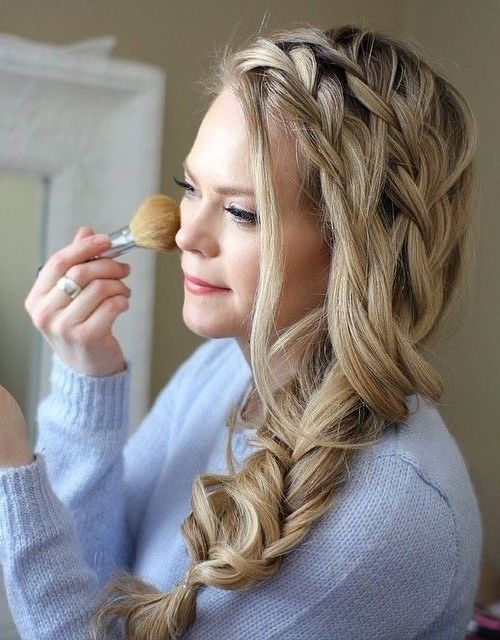 40 Flirty And Fantastic Two French Braid Hairstyles – Page 12 Throughout Latest Messy Loosely Braided Side Downdo (View 2 of 15)