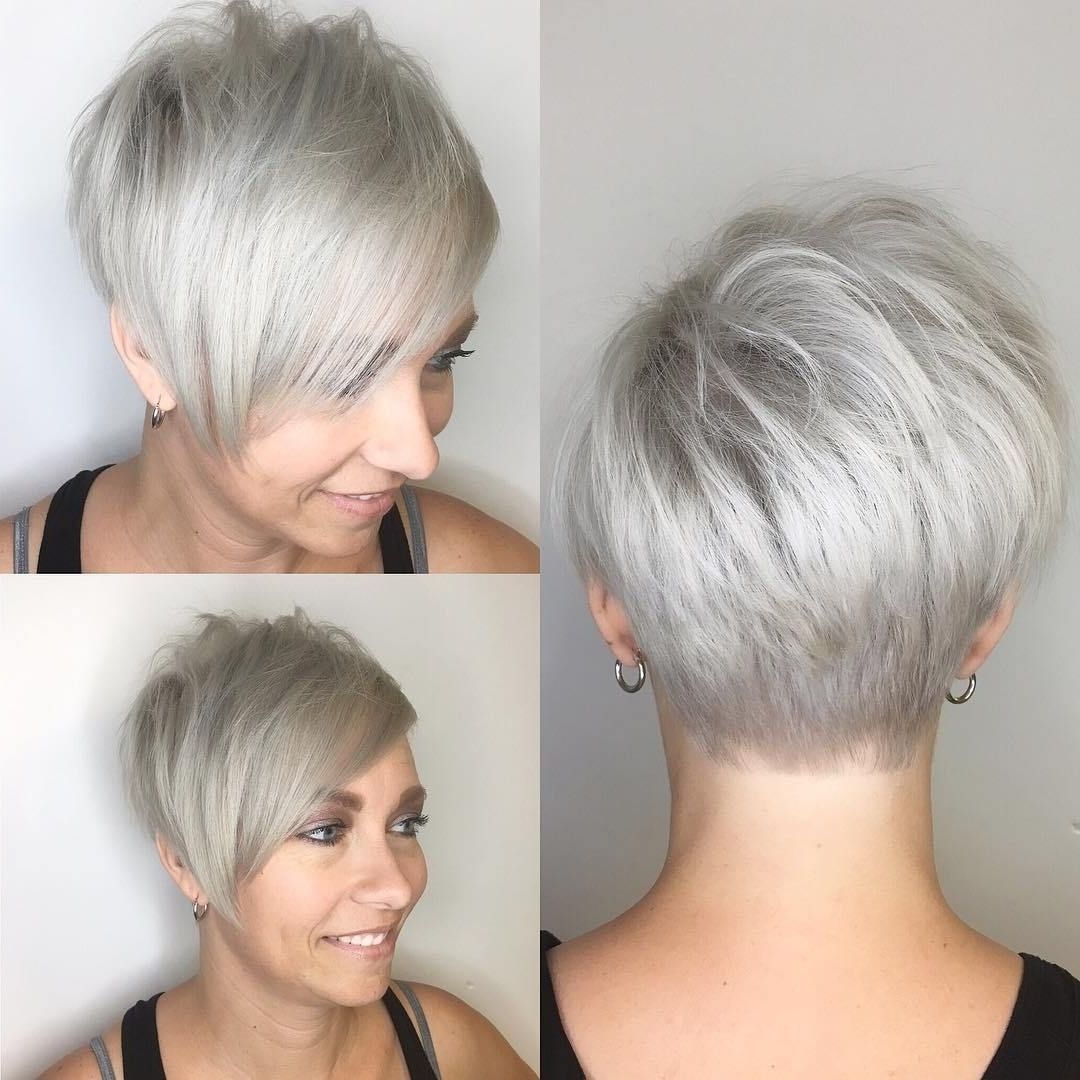 40 Hottest Short Hairstyles, Short Haircuts 2018 – Bobs, Pixie, Cool Intended For Most Current Silver And Brown Pixie Haircuts (Photo 6 of 15)