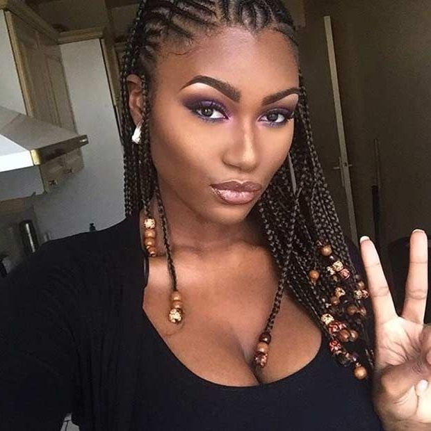 41 Beautiful Micro Braids Hairstyles | Stayglam Hairstyles Within Best And Newest Micro Cornrows Hairstyles (Photo 2 of 15)