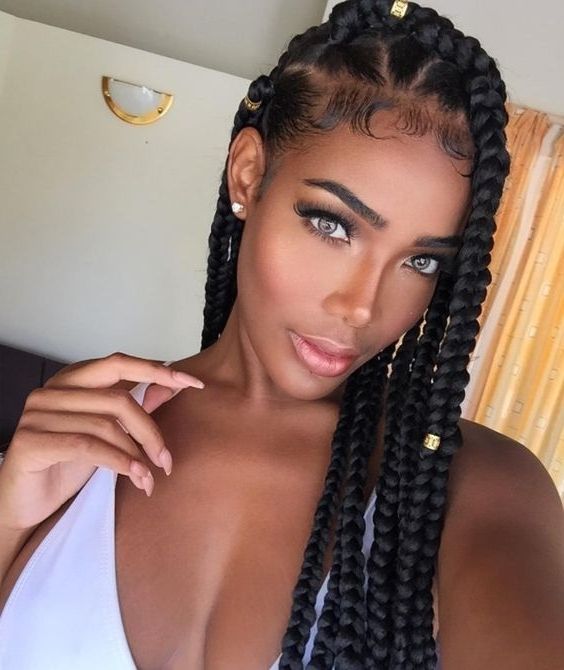 42 Chunky Cool Jumbo Box Braids Styles In Every Length For Newest Braided Hairstyles Without Edges (View 9 of 15)