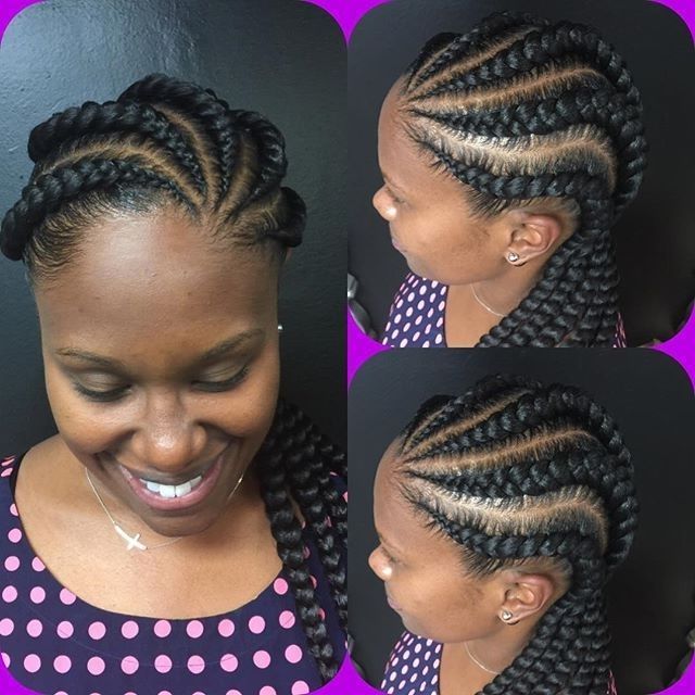 5 Feed In Braids #feedinbraids #salonspice #tampahair #tampabraids Intended For Most Recent Thick And Thin Asymmetrical Feed In Braids (View 9 of 15)