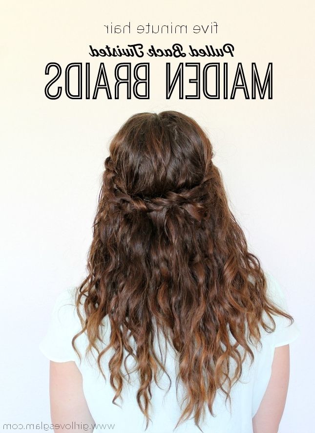 5 Minute Hair: Pulled Back Twisted Maiden Braids – Girl Loves Glam With Most Current French Braid Pull Back Hairstyles (Photo 9 of 15)