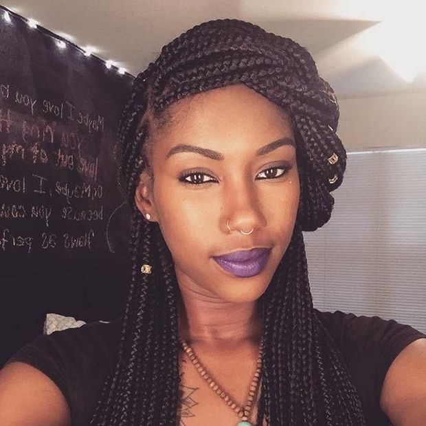 50 Box Braids Hairstyles That Turn Heads | Stayglam Hairstyles Intended For Most Current Cornrows Hairstyles For Small Heads (Photo 8 of 15)