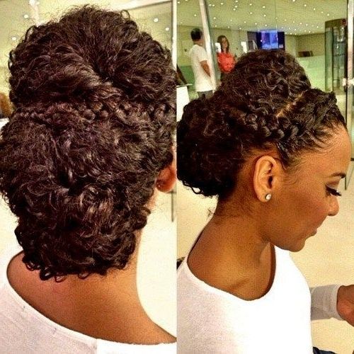 50 Cute Updos For Natural Hair | Hair | Pinterest | Updo, Black Regarding Current Mixed Braid Updo For Black Hair (Photo 3 of 15)