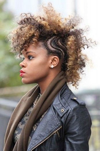 50 Mohawk Hairstyles For Black Women | Stayglam Regarding Most Recent Curly Mohawk With Flat Twisted Sides (Photo 7 of 15)