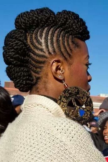 50 Mohawk Hairstyles For Black Women | Stayglam With Most Recently Cornrows Mohawk Hairstyles (Photo 12 of 15)