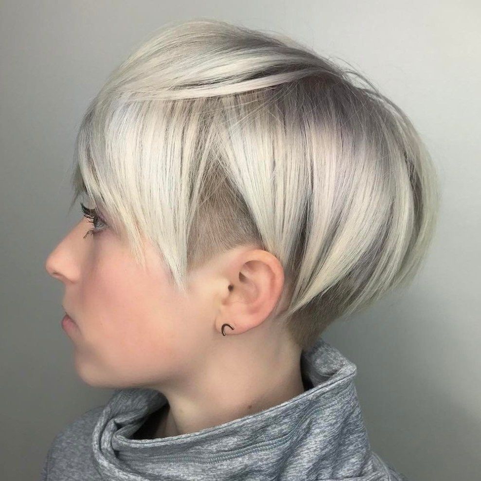 50 Women's Undercut Hairstyles To Make A Real Statement | Undercut Throughout Newest Ash Blonde Pixie With Nape Undercut (View 5 of 15)