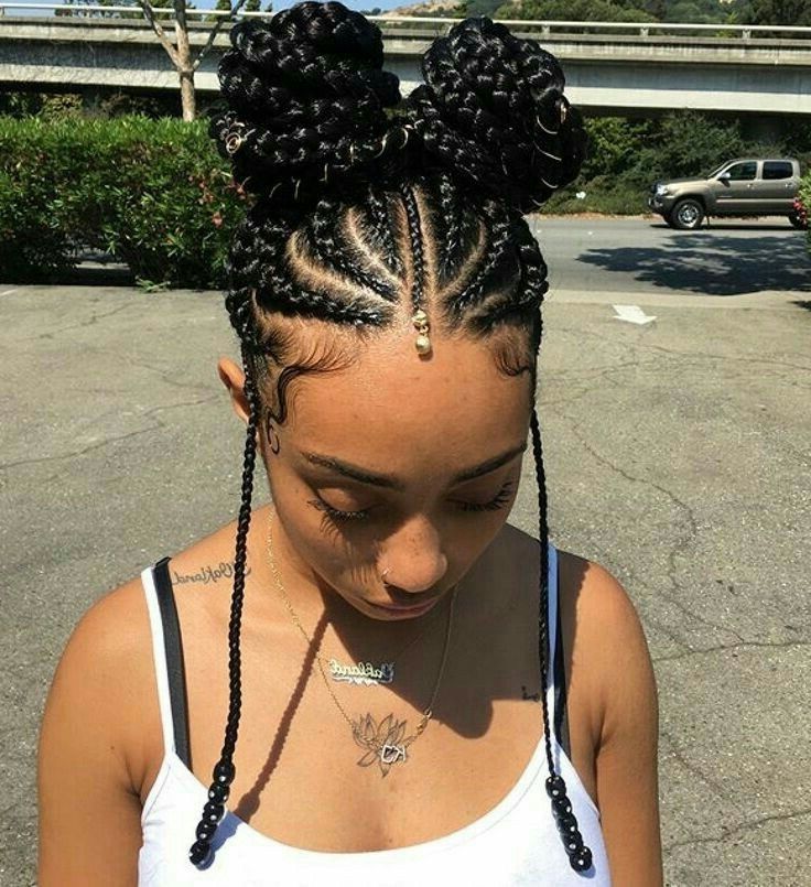 526 Best Braids, Twists, And Dreadlocks Images On Pinterest With Best And Newest Minimalistic Fulani Braids With Geometric Crown (Photo 7 of 15)