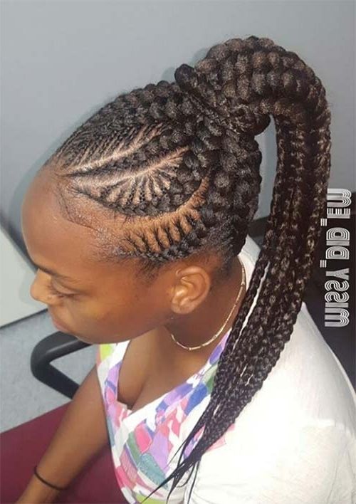 53 Goddess Braids Hairstyles – Tips On Getting Goddess Braids In Latest Feed In Bun With Ghana Braids (Photo 6 of 15)