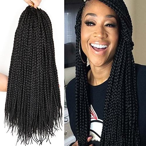 6 Packs/lot 24 Strands/pack Thin Box Braids Crochet Hair 18 Inch 1cm With Regard To Newest Cornrows And Crochet Hairstyles (Photo 10 of 15)