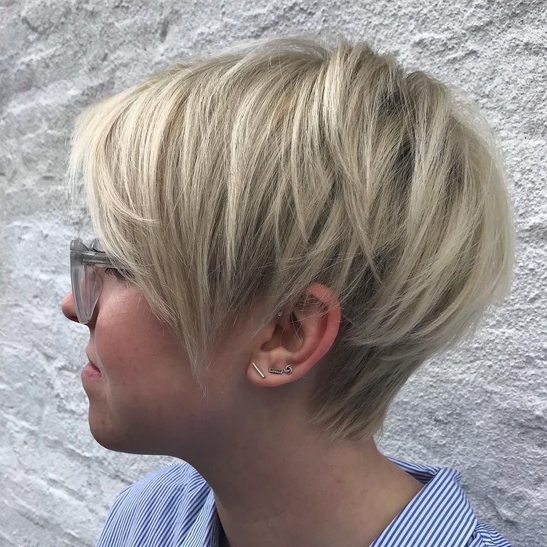 60 Gorgeous Long Pixie Hairstyles | Pixie / Short Hair | Pinterest In Most Recent Stacked Pixie Haircuts With V Cut Nape (Photo 9 of 15)
