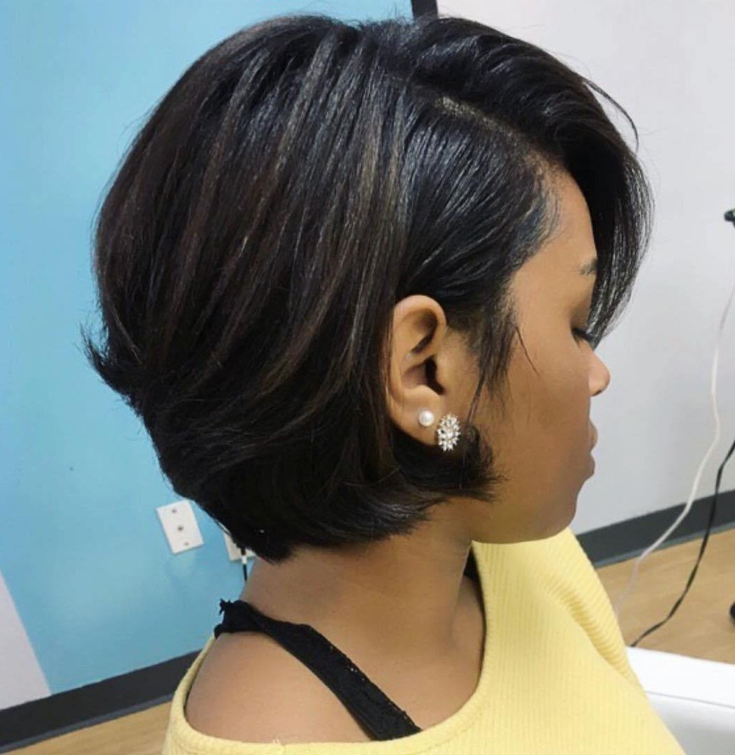 60 Showiest Bob Haircuts For Black Women With Most Current Choppy Asymmetrical Black Pixie Haircuts (View 2 of 15)