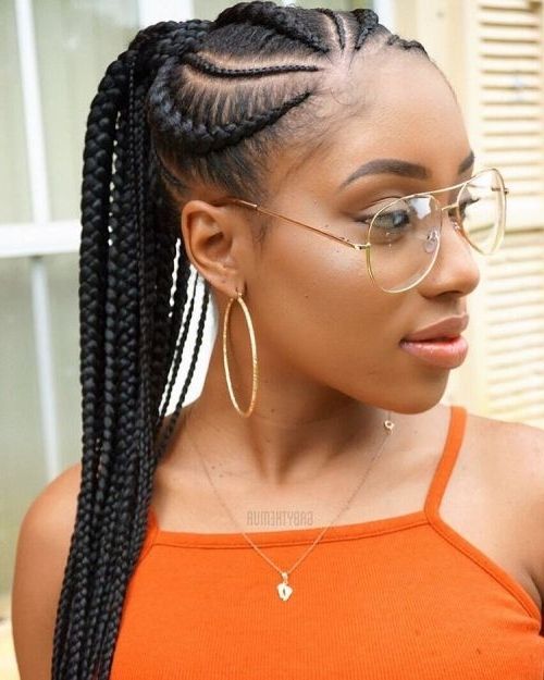 70 Best Black Braided Hairstyles That Turn Heads | Hair & Makeup For Current Cornrows Ponytail Hairstyles (Photo 6 of 15)