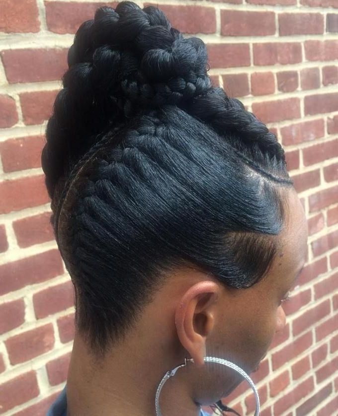 70 Best Black Braided Hairstyles That Turn Heads | Nice Hair Styles For Most Recently Zipper Braids With Small Bun (Photo 9 of 15)