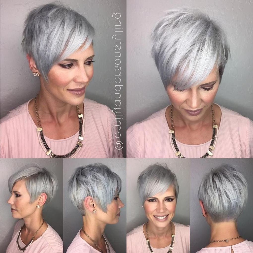 90 Classy And Simple Short Hairstyles For Women Over 50 | Side Bangs Intended For Current Choppy Pixie Haircuts With Side Bangs (View 8 of 15)