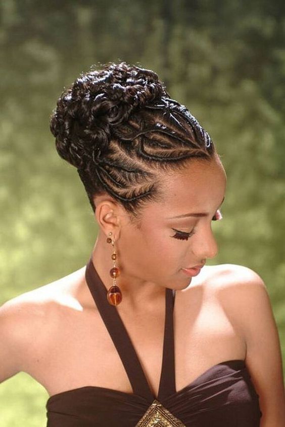 African American French Braid Updo Hairstyles Amazing Of Updo Braid Throughout 2018 Braided Up Hairstyles With Weave (Photo 12 of 15)