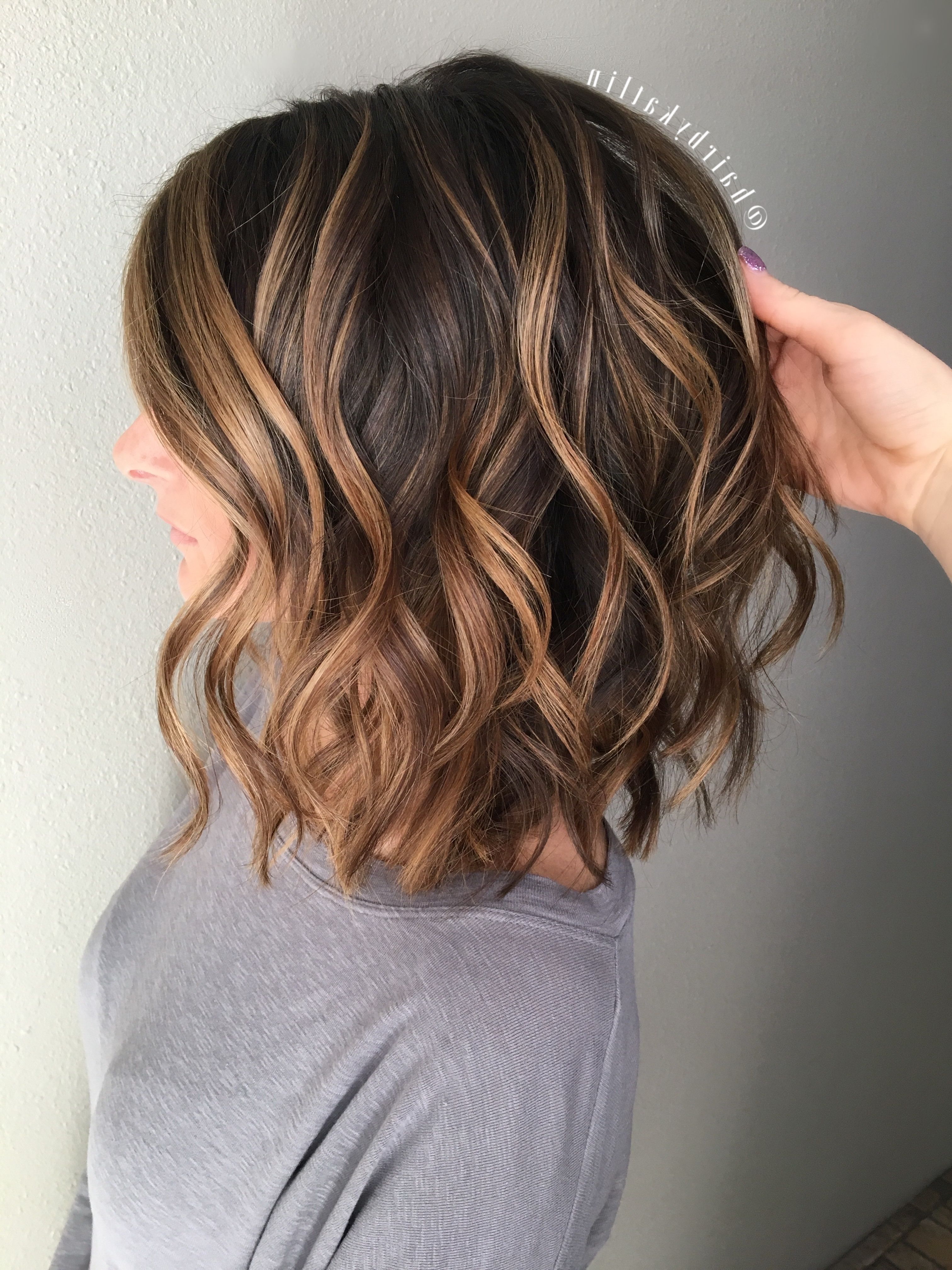 Balayage Brunette Caramel Highlights Honey Balayeombre | Short Hair In Recent Feathered Pixie Haircuts With Balayage Highlights (View 9 of 15)