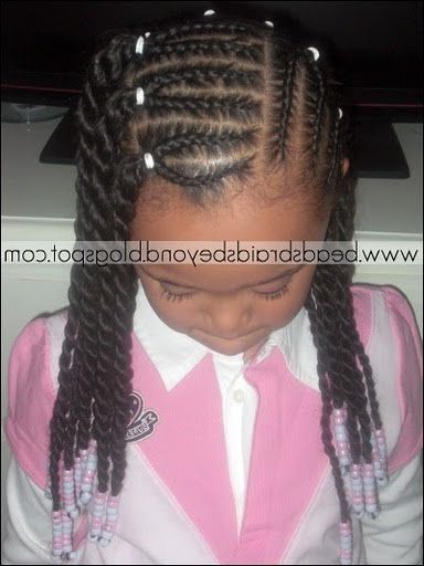 Beads Braids & Beyond : Braided Box Braids / Little Girls Hair With Most Recent Cornrows With Artistic Beaded Twisted Bun (Photo 8 of 15)