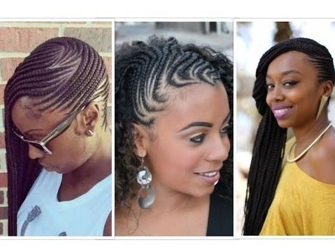 Beautiful One Sided And Front Cornrows Hairstyles – Youtube Intended For Most Up To Date Half Cornrows Half Individual Braids (Photo 15 of 15)