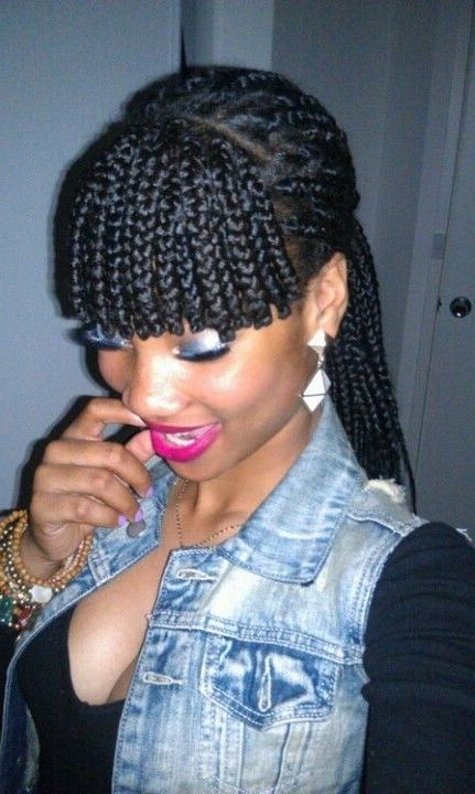 Box Braid With Fringe | Box Braids Hairstyles | Pinterest | Box Intended For Most Current Cornrows Hairstyles With Bangs (Photo 6 of 15)