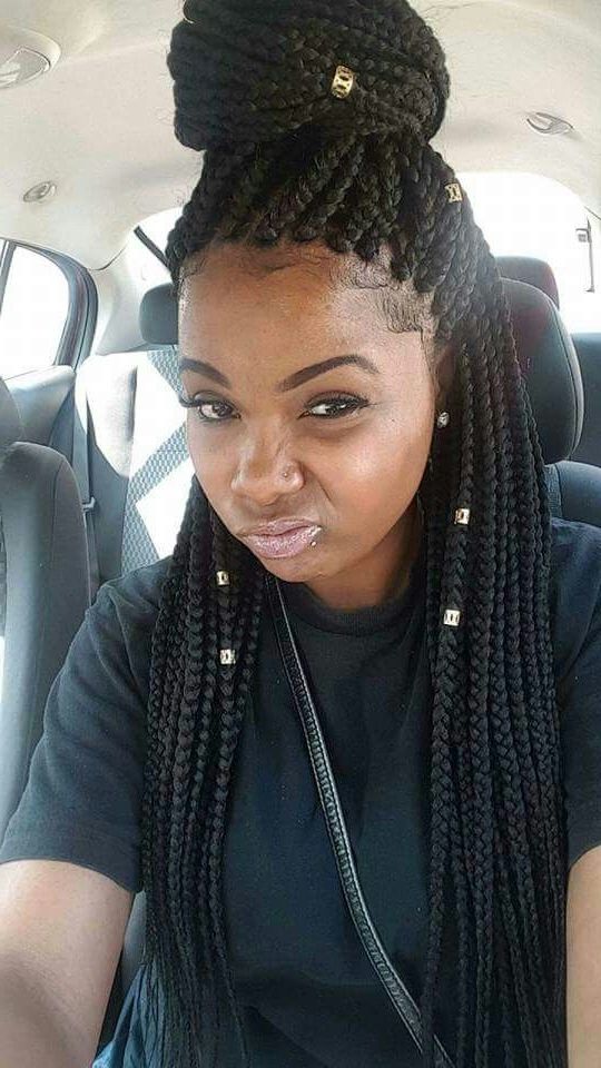 Box Braids | Box Braids | Pinterest | Box, Big Box Braids And Pertaining To Most Current Braided Hairstyles With Weave (View 2 of 15)