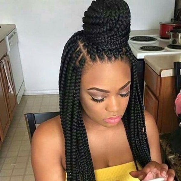 Box Braids Hairstyles, Hairstyles With Box Braids Inside Latest Long Braids For Black Hair (Photo 10 of 15)