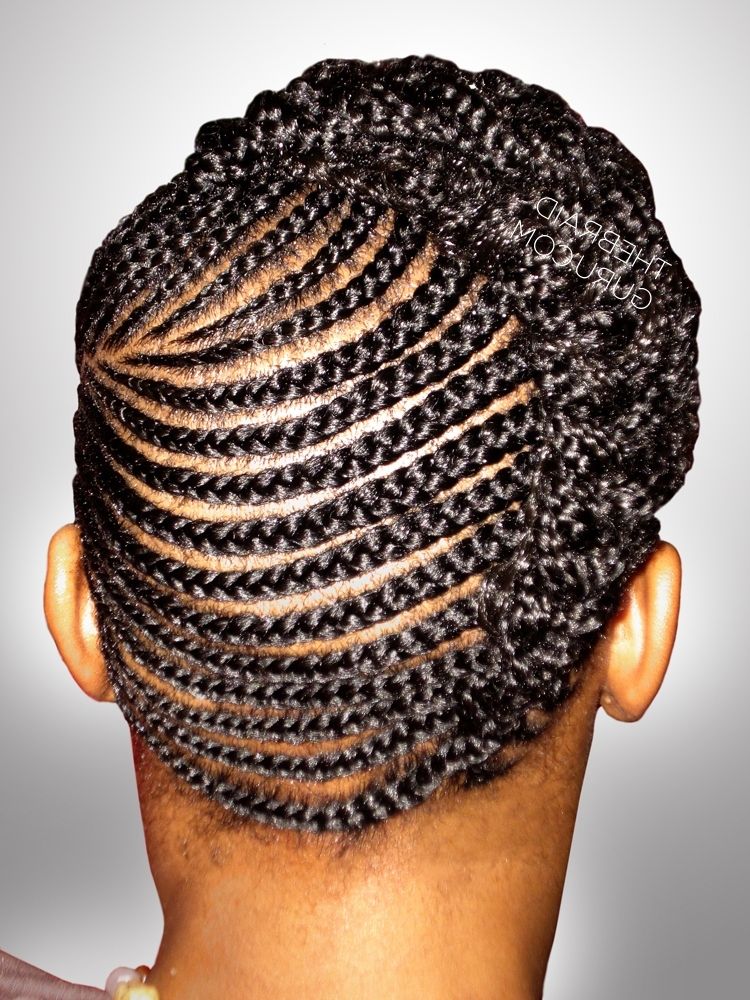 Braid Gallery – The Braid Guru Pertaining To Most Up To Date Feed In Bun With Ghana Braids (Photo 15 of 15)