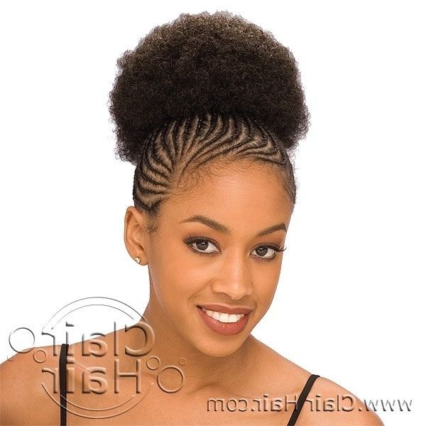 Braided Afro Puff | Hair | Pinterest | Braid Hair, Half Wigs And Intended For Current Crossed Twists And Afro Puff Pony (Photo 3 of 15)