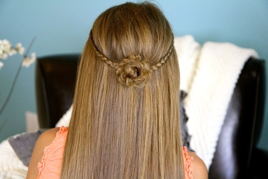 Braided Flower Tieback | Hairstyles For Long Hair | Cute Girls Pertaining To Most Up To Date Braids And Flowers Hairstyles (View 15 of 15)