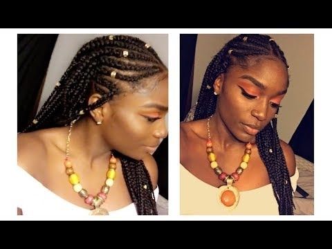 Braids And Beads Cornrow Tutorial – Youtube Within Current Cornrows Hairstyles With Beads (Photo 2 of 15)