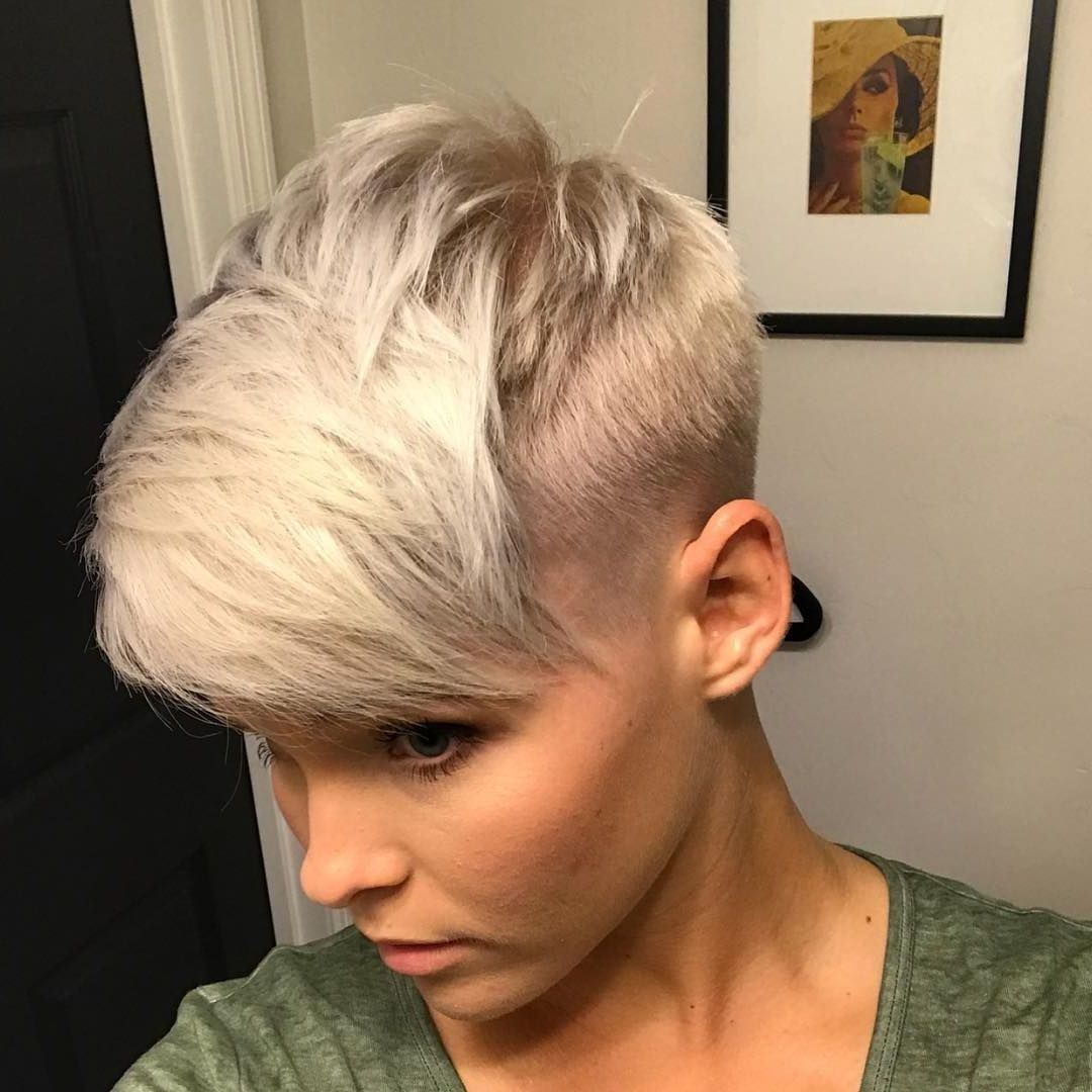 Christinaperez93 Hair@dillahajhair #shorthairlove #hairstyle Within Most Recent Sassy Undercut Pixie With Bangs (View 5 of 15)